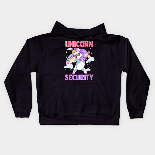 Funny Unicorn Security Dabbing Tee Unicorn Costume Gifts Kids Hoodie by Proficient Tees
